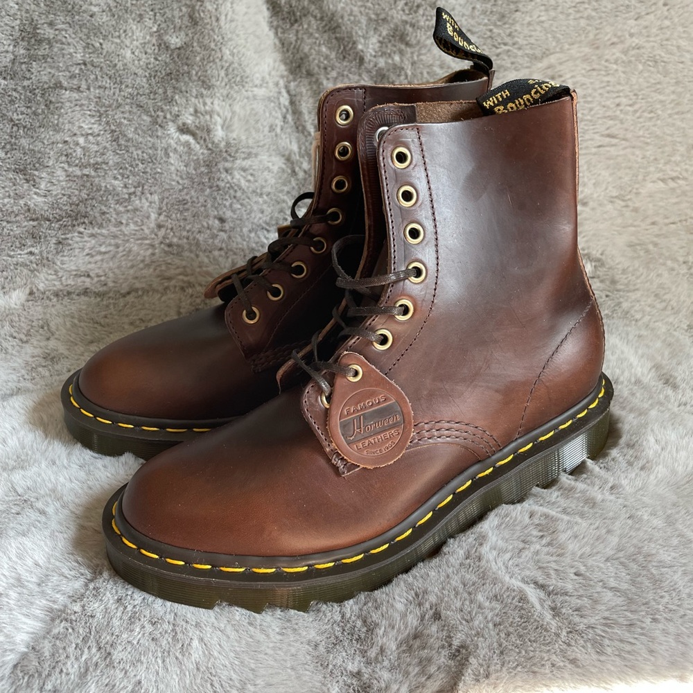 Dark brown lace up boots